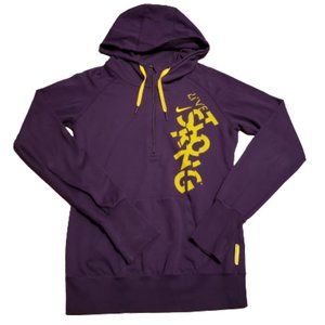 Nike Dri-FIT Livestrong 1/2 Zip Hoodie Sweater Women's XS Purple Gold Pre-owned